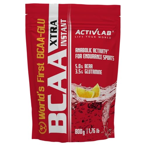 Activlab BCAA Xtra INSTANT 800g, Aminosäuren 2:1:1, 5000mg, 3,5g Glutamin, vor und nach dem Training, Muskelregeneration, 50 Portionen, Zitrone