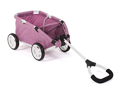 Bayer Chic 2000 - Ziehwagen Skipper, Kleiner Bollerwagen für Teddys, Puppen und Spielzeug, Jeans pink