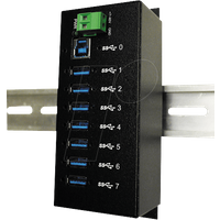 Exsys EX-1187HMVS 4 Port USB 3.0 HUB Din-Rail-Kit 15KV ESD Surge Protection schwarz