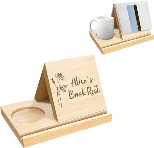 MIGEDY Personalisierter dreieckiger Buchständer aus Holz, Buchhalterständer for Seitenauflage, tragbares, stabiles, leichtes Bücherregal for Lehrbücher (Color : Style 1)