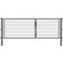 Metallzaun Doppeltor für Doppelstabmatte Anthrazit z. Einbeton. 120 cm x 350 cm