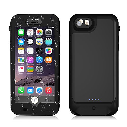 ele ELEOPTION iPhone 8 Plus Akkuhülle 4800mAh IP68 Wasserdicht Hardcase Metall Slim case tragbare universal Powerbank Fastcharging auch für iPhone 7 Plus / 6s Plus / 6 Plus (5,5inch)