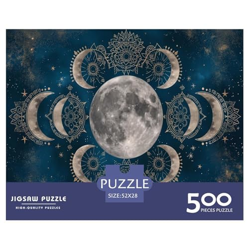 Unmögliche Puzzles für Erwachsene, Art Moon, 500 Teile, Holzpuzzle, Geschenke für Kinder und Erwachsene, 500 Teile (52 x 38 cm)