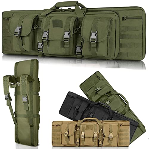 SJASD Gewehrtasche,Waffentasche für Langwaffen Abschließbar,Jagdgewehr Taschegewehrtasche Lang,Jäger,Hunting,Jagdwaffe,Waffentasche Pistole Doppelt,Army Green,118cm