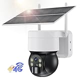 Ankway 4G Überwachungskamera Aussen Akku mit Solarpanel - 2K 3MP Kamera überwachung Aussen Kabellose mit Farbige Nachtsicht, 2,4GHz WLAN, PIR Bewegungsmelder, 355°/90° Pan Tilt, 2-Wege-Audio, IP66