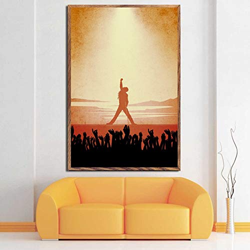 Freddie Mercury Queen-Musiker-Kunst-Plakat Leinwand-Malerei Wandbild Home Decor Poster und Drucke (Color : 0011, Size (Inch) : 50x70 CM Unframed)