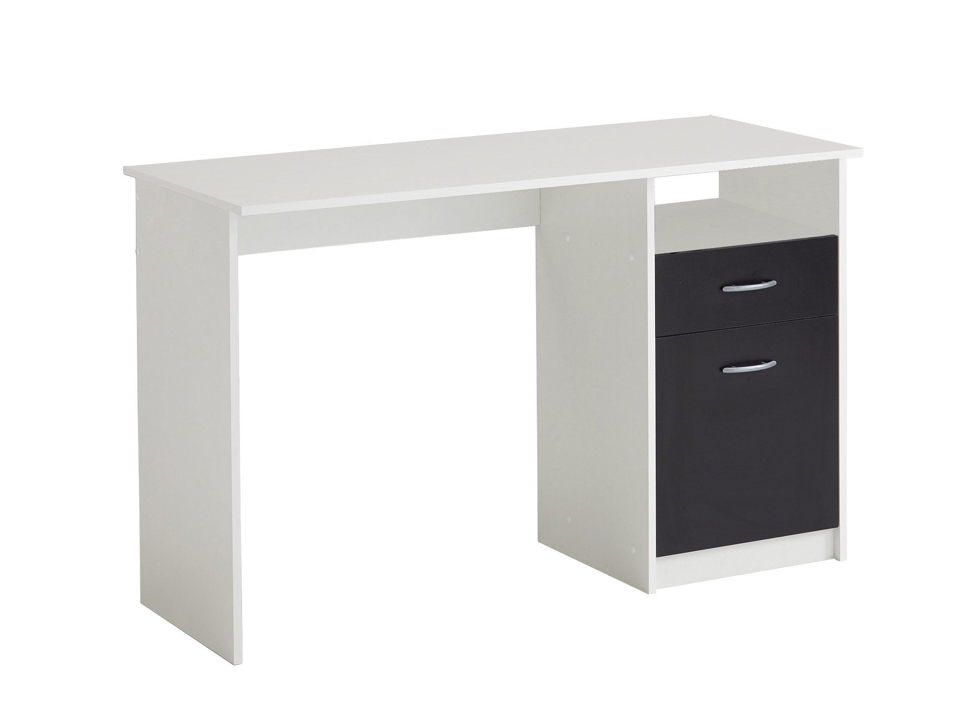 FMD Möbel, 3004-001 Jackson Schreibtisch, holz, weiß/schwarz, maße 123.0 x 50.0 x 76.5 cm (BHT)