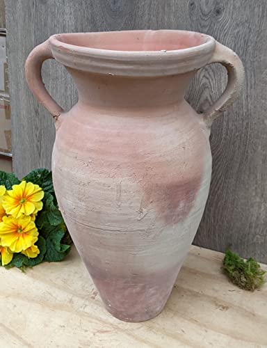 Rustikale Amphore ca. 45 cm hoch mit 2 Henkel aus Terracotta Terrakotta Krug Vase Blumentopf Pflanzgefäß Pflanzamphore Garten Deko Mediterran