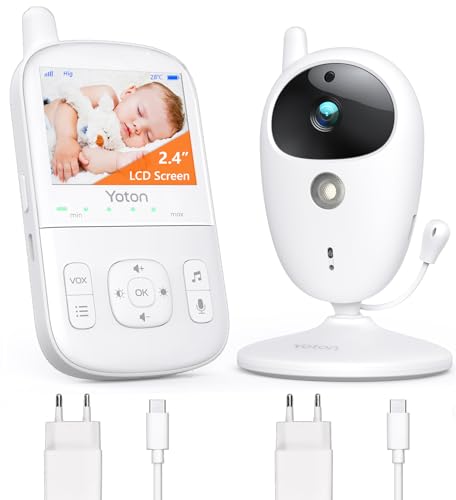 YOTON Baby Monitor 2.7", babyfon mit kamera 1000mAh Akku, 2,4 GHz Gegensprechfunktion, Infrarot-Nachtsicht, Wecker, Temperatursensor, VOX Funktion, 8 Schlaflieder(Modell YB04)