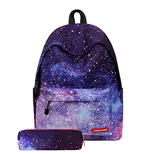 Litthing Rucksack, Schultasche mit Etui Schule Daypacks Galaxy College Schulrucksack für Picknick/Reisen/Arbeit/Rucksack für Unisex, 40cm, 20 Liter
