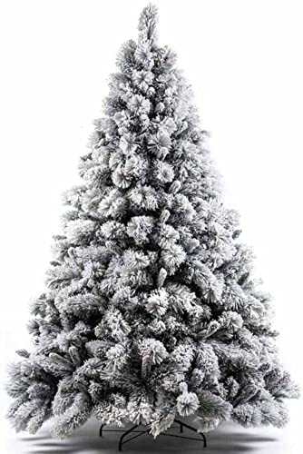 BAKAJI Aspen Weihnachtsbaum Großkiesel Schnee Super Dicker Kiefer Grün Basis Kreuz aus Metall, faltbar, sehr hohe Qualität, Zweige mit Schnee, einfache Montage mit Steckzweigen (180 cm)