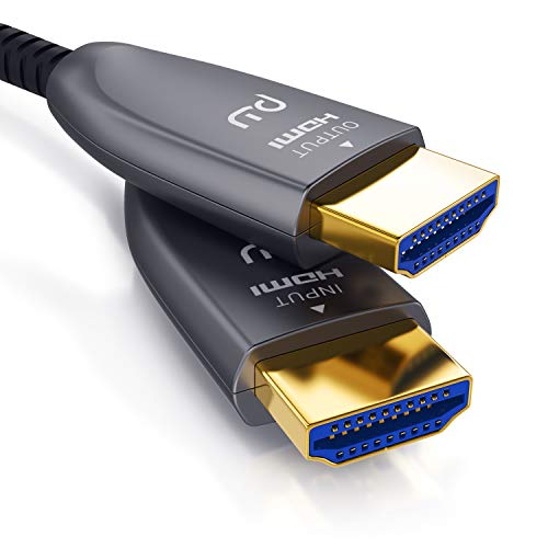 CSL - HDMI Kabel 2.0b Glasfaser 3m – 4k 60Hz mit HDR - 3D - ARC - CEC – HDCP 2.2 - YUV 4 x 4 x 4 - Optisches Kabel High Speed - vergoldete Kontakte – Aluminiumstecker – Knickschutz