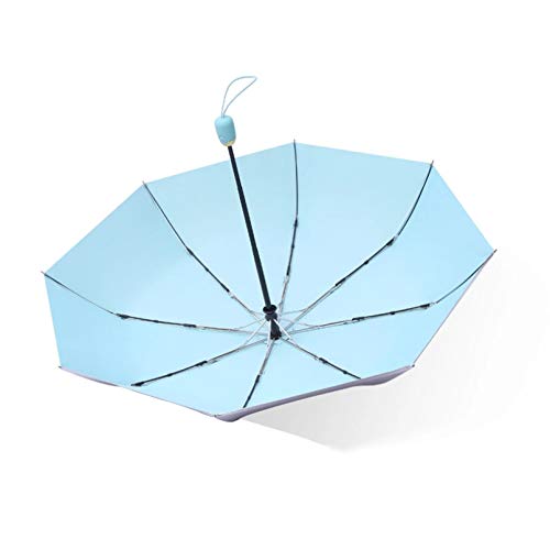 BAJIE Klappschirm Tragbarer Sonnenschirm Automatischer Regenschirm Regen Frauen Dreifach Faltbarer Silberkleber Sonnenschutz Regenschirm Uv Klar Frauen Sonnenschirm Geschenk