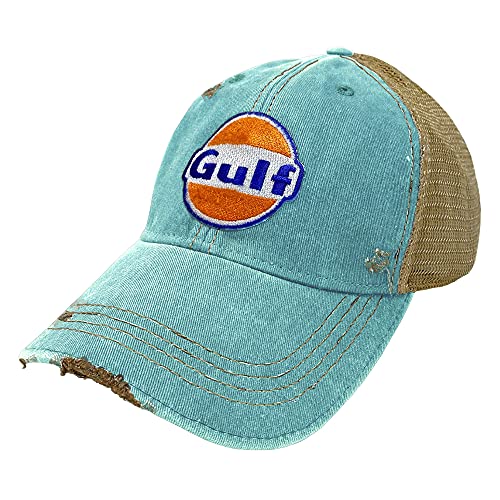 Gulf Distressed Vintage Adjustable Snapback Hat, Vintage Türkis, Einheitsgröße