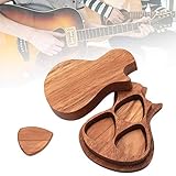 Plektren, Holz Plektren Box Container Set Musikinstrument Zubehör Geeignet für Gitarre, Bass, Mandoline, Banjo und Ukulele