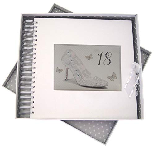 White Cotton Cards SHU18C Glückwunschkarte zum 18. Geburtstag, Motiv Silberschuh