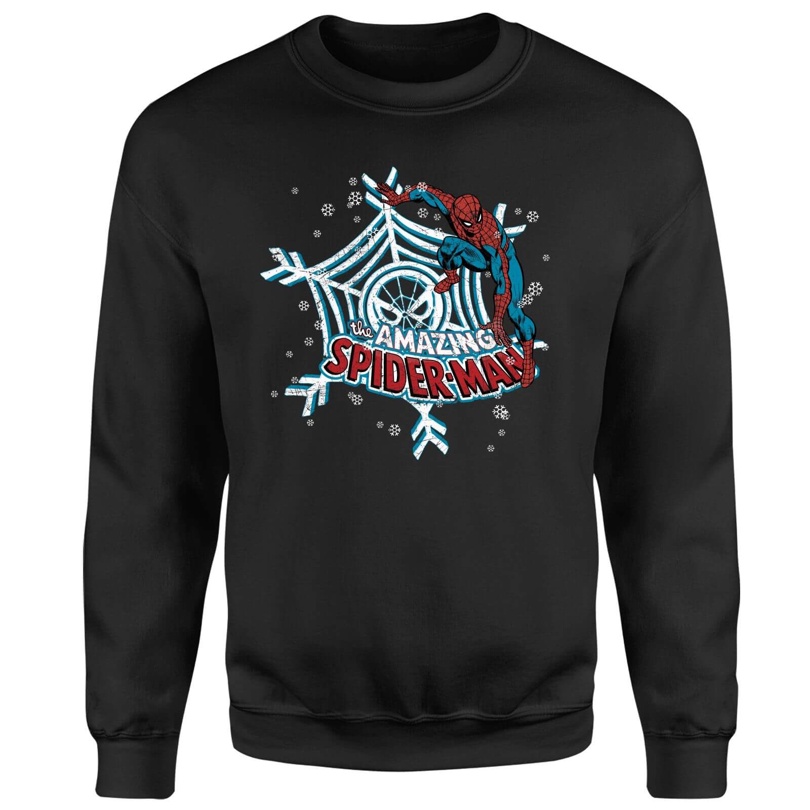 Marvel Comics The Amazing Spiderman Snowflake Web Weihnachtspullover - Schwarz - M 4