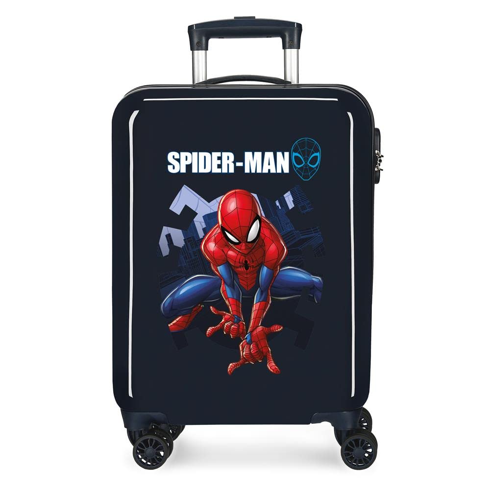 Marvel Spiderman Action Kabinenkoffer Blau 37x55x20 cms Hartschalen ABS Kombinationsschloss 34L 2,6Kgs 4 Doppelräder Handgepäck