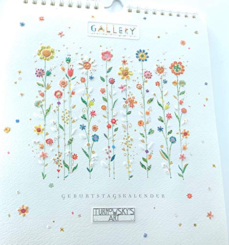 Immerwährender hochwertiger Kalender von TURNOWSKY, dekorativ zum Eintragen wichtiger Daten und Erinnerungen - Motiv Blumen