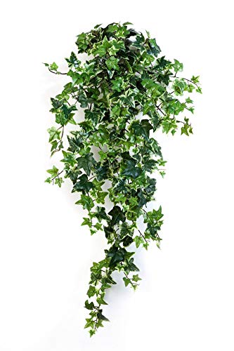 artplants.de Künstliche Efeu Ranke Luka, 356 Blätter, weiß - grün, 90cm - Kunst Efeu - Efeu künstlich