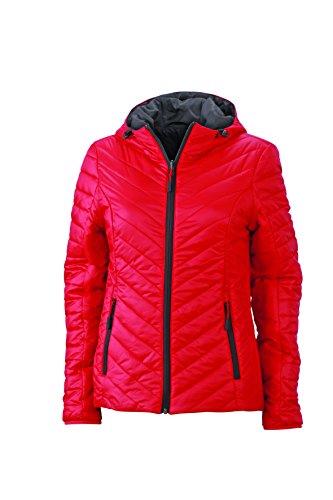 James & Nicholson Damen Lightweight Jacket Jacke, Rot (Red/Carbon), 38 (Herstellergröße: L)