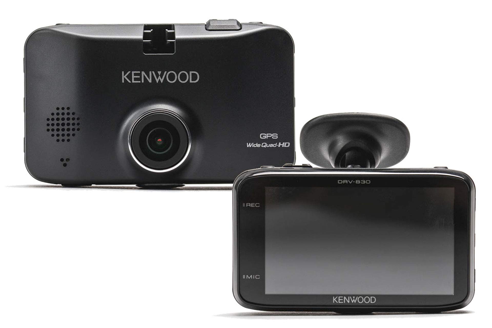 Kenwood DRV830 Dashcam mit GPS Blickwinkel horizontal max.=132° Display