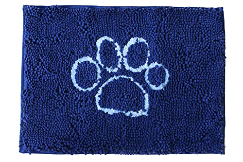 Dog Gone Smart Dirty Dog Fußmatte, Mikrofaser, super saugfähig, maschinenwaschbar mit Rutschfester Unterseite, klein, Bermuda Blue