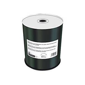 MediaRange Line CD-R 700Mb|80Min 52-fache Schreibgeschwindigkeit, vollflächig bedruckbar (Tintenstrahldrucker), Proselect Weiß, voll Metallisiert, 100er Cakebox