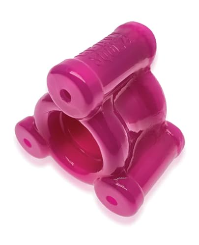 Oxballs Squeeze-Ballstretcher und 3 Edelstahlgewichte in verschiedenen Farben (Hot Pink)