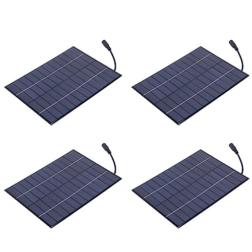 Evenden 4X 12V 5,2 Watt Mini Solar Panel Polykristalline Solarzellen Silizium Epoxy Solar DIY Modul System Ladegeraet + DC-Ausgang