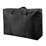 Reisetasche Große Kapazität, Faltbare Gepäcktasche, Unisex, verdickendes Oxford-Stoff, Reise-Seesäcke, robuste Umzugs-Aufbewahrungstasche Travel Duffel Bag (Color : XL Black)