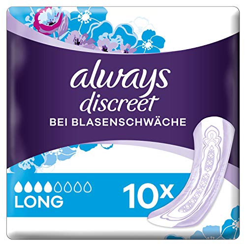 Always Discreet Inkontinenz-Einlagen+ Long Bei Blasenschwäche, 5er Pack (5 x 10 Stück)