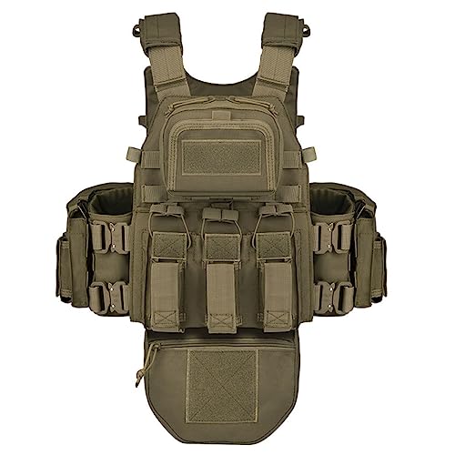 SUNDARE MOLLE Buckle Taktische Weste Herren, MOLLE Taktische Weste Militär, Multifunktionaler Vollschutz Taktische Outdoor-Weste mit Schnellverschluss