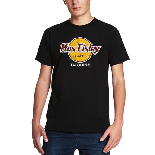 Elbenwald Mos Eisley Cafe T-Shirt Frontprint für Star Wars Fans Herren Damen Baumwolle schwarz - XXXL