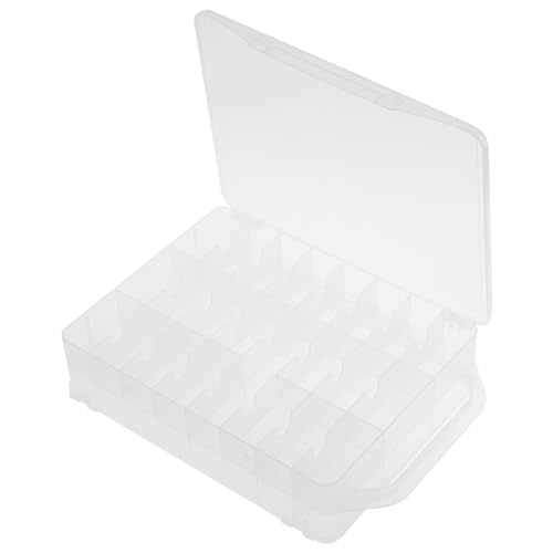 Gewindespeicherbox 46 Gitter doppelseitig Fadenorganisator Clear Plastic Fadenhalter Tragbares Mehrzweck -Gewinde -Organizer Box für Stick- und Nähfäden Handwerkshandwerk