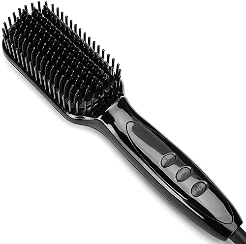 Schnellheizende Elektrische Haarbürste Zum Glätten Von Lockenstab-schwarz Hair Straightener Glätteisen Locken Und Glätten