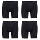 4er Pack Levis Herren Movement Tencel Long Boxer Shorts Unterhose Pant Unterwäsche, Farbe:Black, Bekleidungsgröße:S