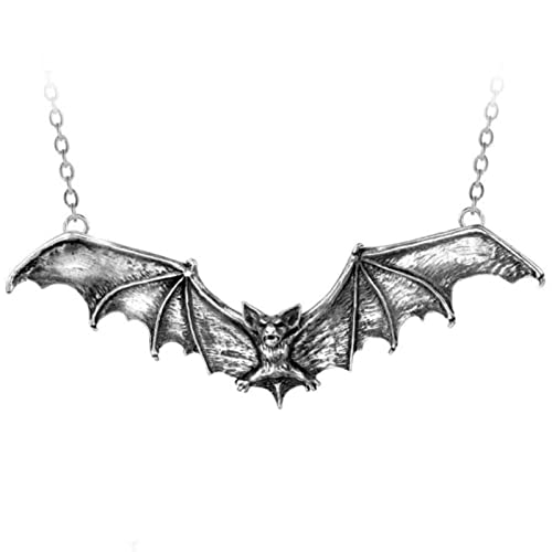 Alchemy Gothic Gothic Bat Pendant Frauen Halskette silberfarben Hartzinn Gothic