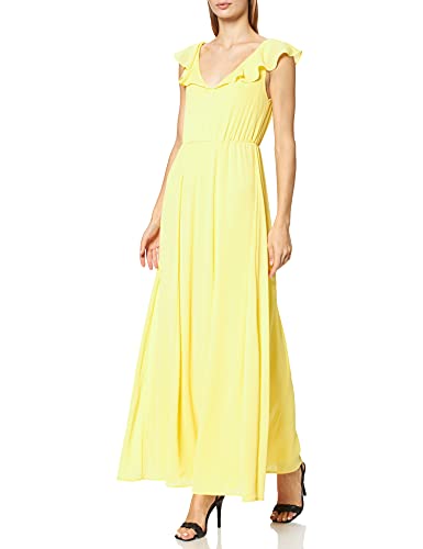 VILA CLOTHES Damen VIRANNSIL S/L MAXI DRESS/ZA Kleid, Gelb (Goldfinch), (Herstellergröße: 36)