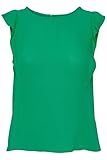 Ichi IHMARRAKECH SO TO4 Jersey Top Damen Shirt mit Rüschen an den Ärmeln, Größe:L, Farbe:Holly Green (165932)