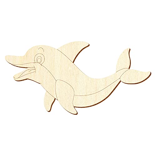 Holz Delfin V2 - Deko Basteln 5-50cm, Pack mit:10 Stück, Breite:16cm breit