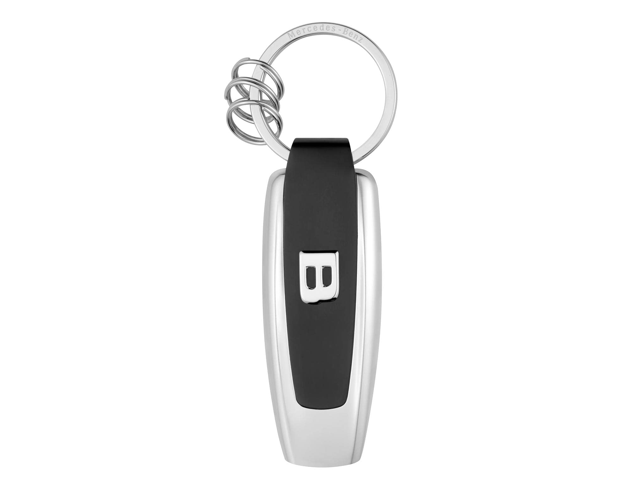 Mercedes-Benz Collection Schlüsselanhänger | Typo B-Klasse | silberfarben/schwarz | Edelstahl