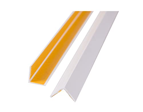 Kunststoff Winkelprofil Tapetenschutzkante selbstklebend Eckenschutzprofil Kantenschutzprofil weiß 25x25mm (2000mm)