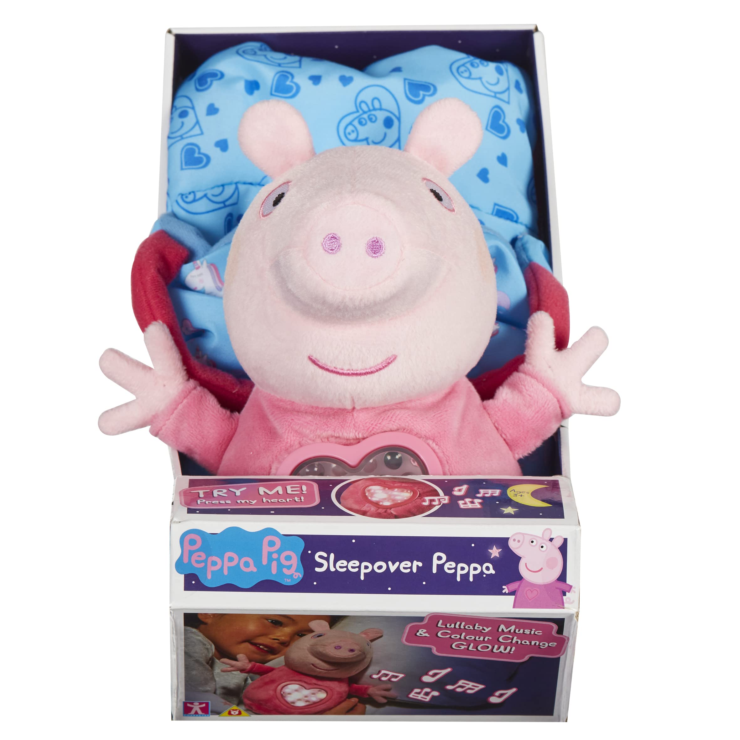 Sleepover Peppa Soft Toy Bedtime Lullaby Toy with Lights and Sounds Preschool Gift Age 3, 4, 5