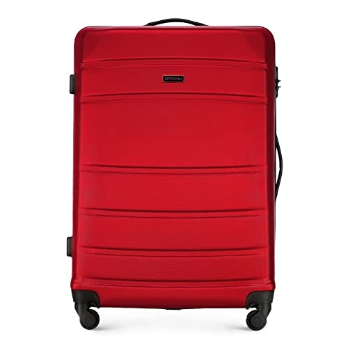 WITTCHEN Großer Koffer Trolley Koffer Reisekoffer von Wittchen ABS Hartschalen Trolley 4 Rollen Kombinationsschloss Rot
