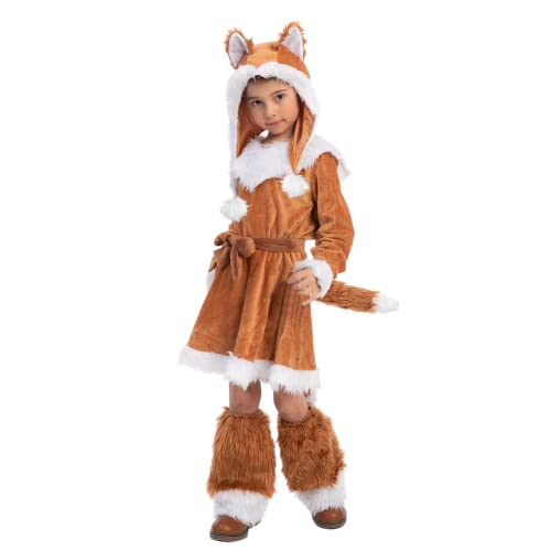 Spooktacular Creations Sweet Girls Fox Costume Set for Halloween Dress Up Party, Role-Playing, Carnival Cosplay, Jungle-Themed Party (Small ( 5 – 7 yrs))