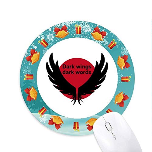 Dark Wings Dark Words Mousepad Round Rubber Mouse Pad Weihnachtsgeschenk