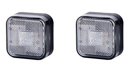 2 x 4 SMD LED Weiß Begrenzungsleuchte Seitenleuchte 12V 24V mit E-Prüfzeichen Positionsleuchte Auto LKW PKW KFZ Lampe Leuchte Licht Front Universal