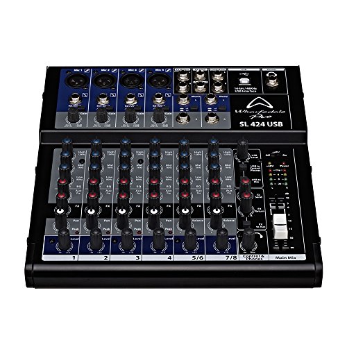 Wharfedale Pro SL424USB Mixer mit 4 Mikrofone, Aux and USB