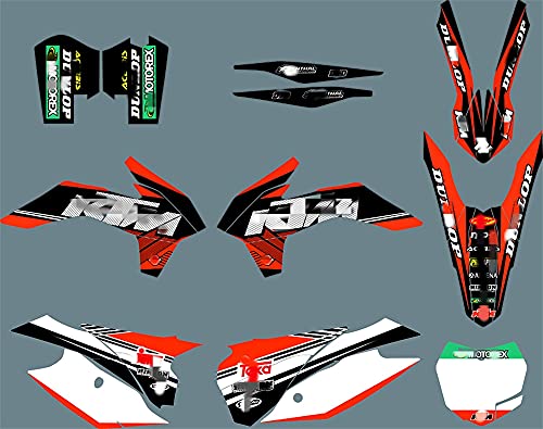 Hjunisshkm PJDST-13 3M Motorradabziehbilder Aufkleber Grafik Grafik-Aufkleber-Kit für KTM SX SXF 125-450F 2013 2014 2015 HFDYJ